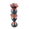 Handcrafted Persian Copper Candlestick - Turquoise Inlay