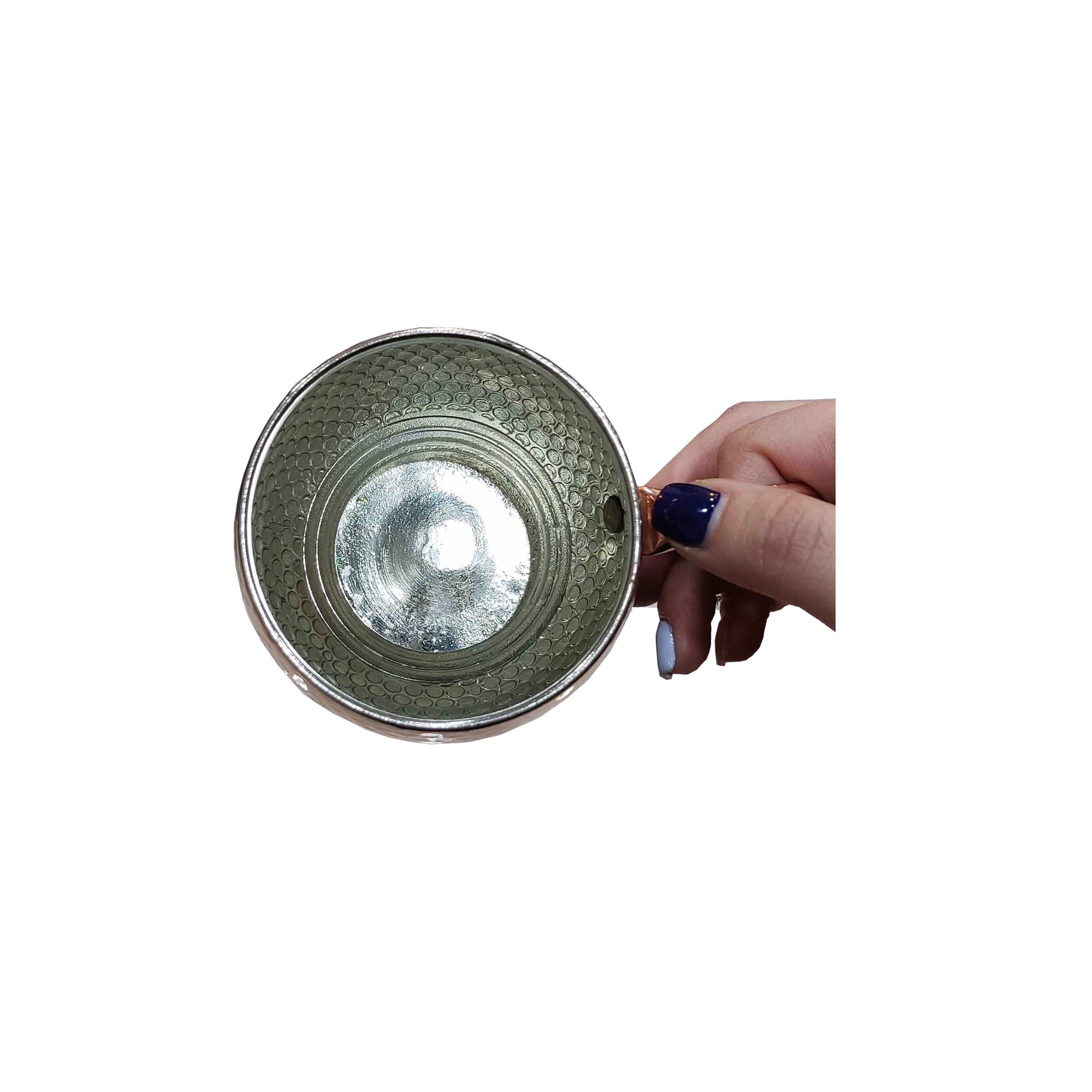 Persian Copper Cup – Handcrafted with Handle for Cold Drinks – Hammered Lida