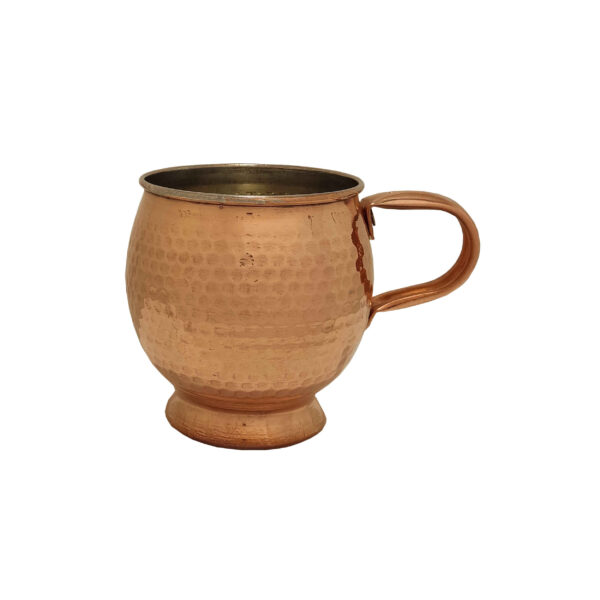 Persian Copper Cup - Handcrafted with Handle for Cold Drinks - Hammered Lida
