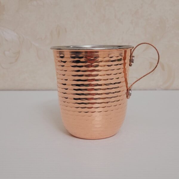 Persian Copper Cup - Handcrafted with Handle for Cold Drinks - Hammered Traditional
