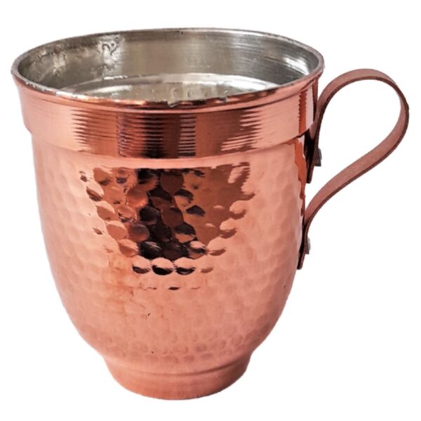 Persian Copper Cup - Handcrafted with Handle for Cold Drinks - Hammered