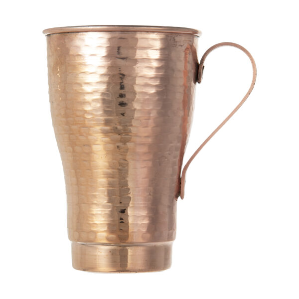 Persian Copper Cup - Handcrafted with Handle for Cold Drinks - Hammered Payam