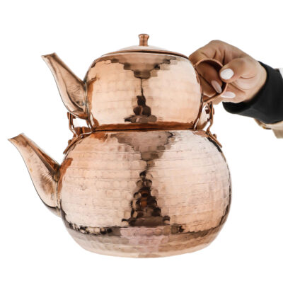 Persian Copper Double Teapot Durable and Hammered Behdad