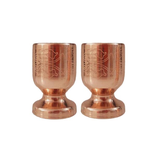 Persian Copper Salt & Pepper Shakers Set with Floral Design