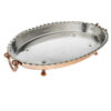 Persian Copper Serving Platter Footed Traditional Hammered