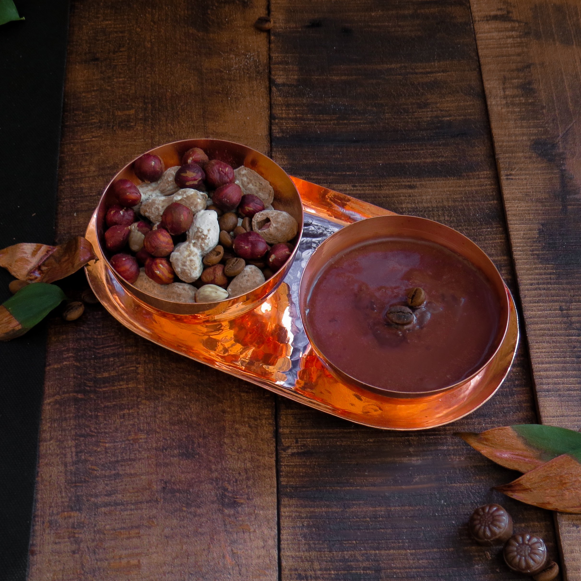 Persian Copper Serving Tray Traditionall Hammered Mojdeh