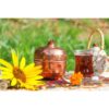 Handcrafted Persian Copper Sugar Bowl with Lid - Hammered Pomegranate Design