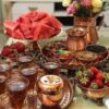 Handcrafted Persian Copper Sugar Bowl with Lid - Hammered Apple Design