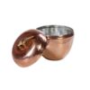 Handcrafted Persian Copper Sugar Bowl with Lid - Hammered Apple Design