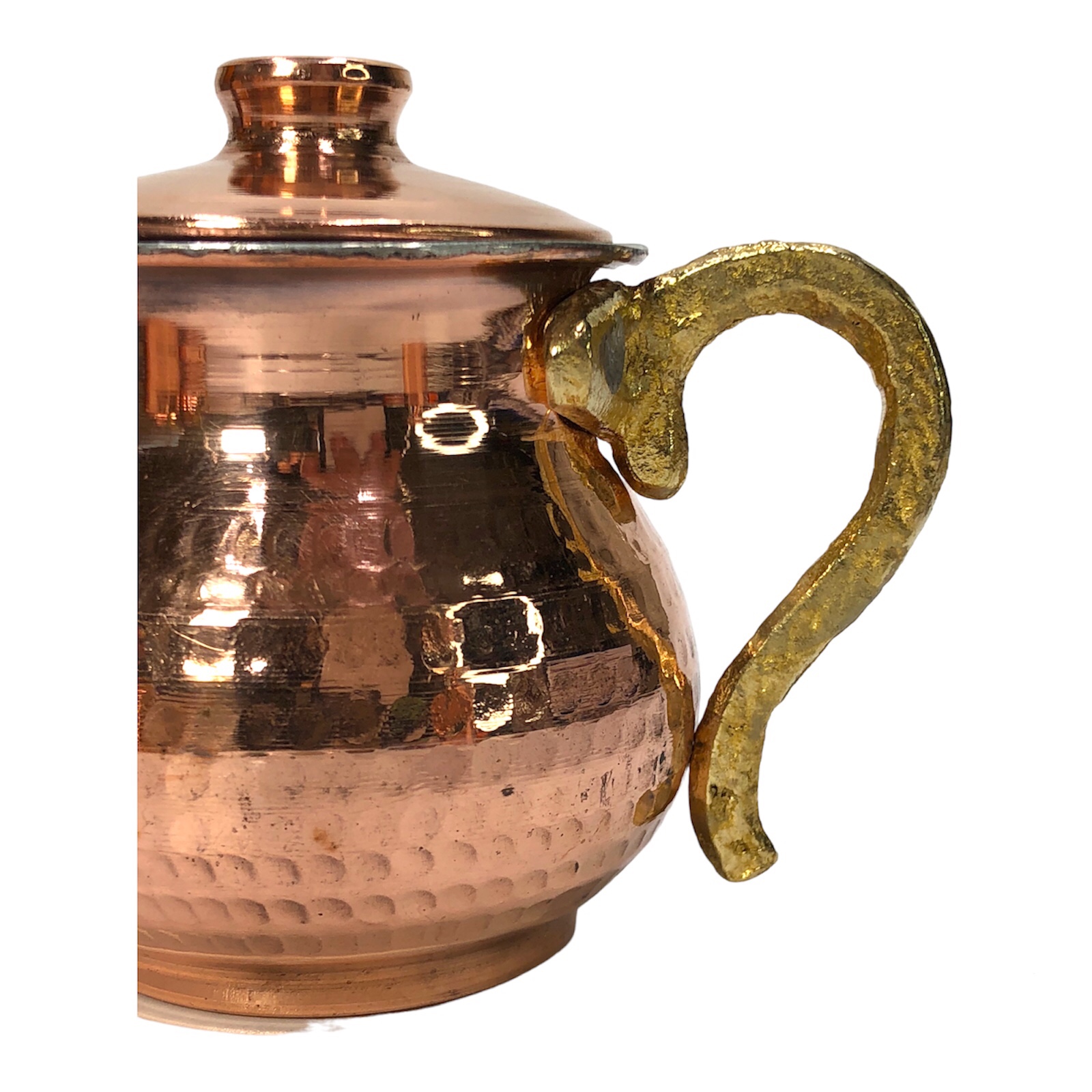 Persian Copper Teapot Hammered with Brass Handle Bardia