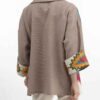 Persian Embroidered Manto for Women with Geometric Design