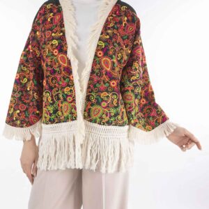 Persian Embroidered Manto for Women with Paisley Design