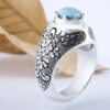 Persian Neyshabur Turquoise Silver Ring Handcrafted for Men