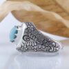 Persian Neyshabur Turquoise Silver Ring Handcrafted for Men