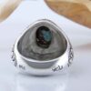 Persian Neyshabur Turquoise Silver Ring Handcrafted for Men