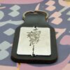 Leather Persian Keychain - Rumi Poem Design