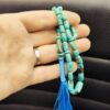 Persian Neyshabur Turquoise Rosary: Handcrafted Tasbih 33 Beads