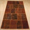 Vintage Persian Hand-Knotted Patchwork Carpet Brown