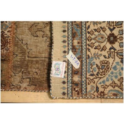 Vintage Persian Hand-Knotted Patchwork Carpet Brown