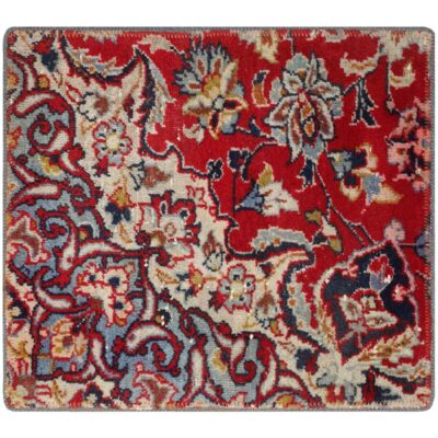 Vintage Persian Hand-Knotted Patchwork Carpet Traditional Red