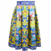 Persian Pleated Skirt in Yellow with Tile Design for Women