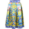 Persian Pleated Skirt in Yellow with Tile Design for Women