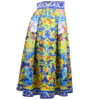 Persian Pleated Skirt in Yellow with Tile Design for Women