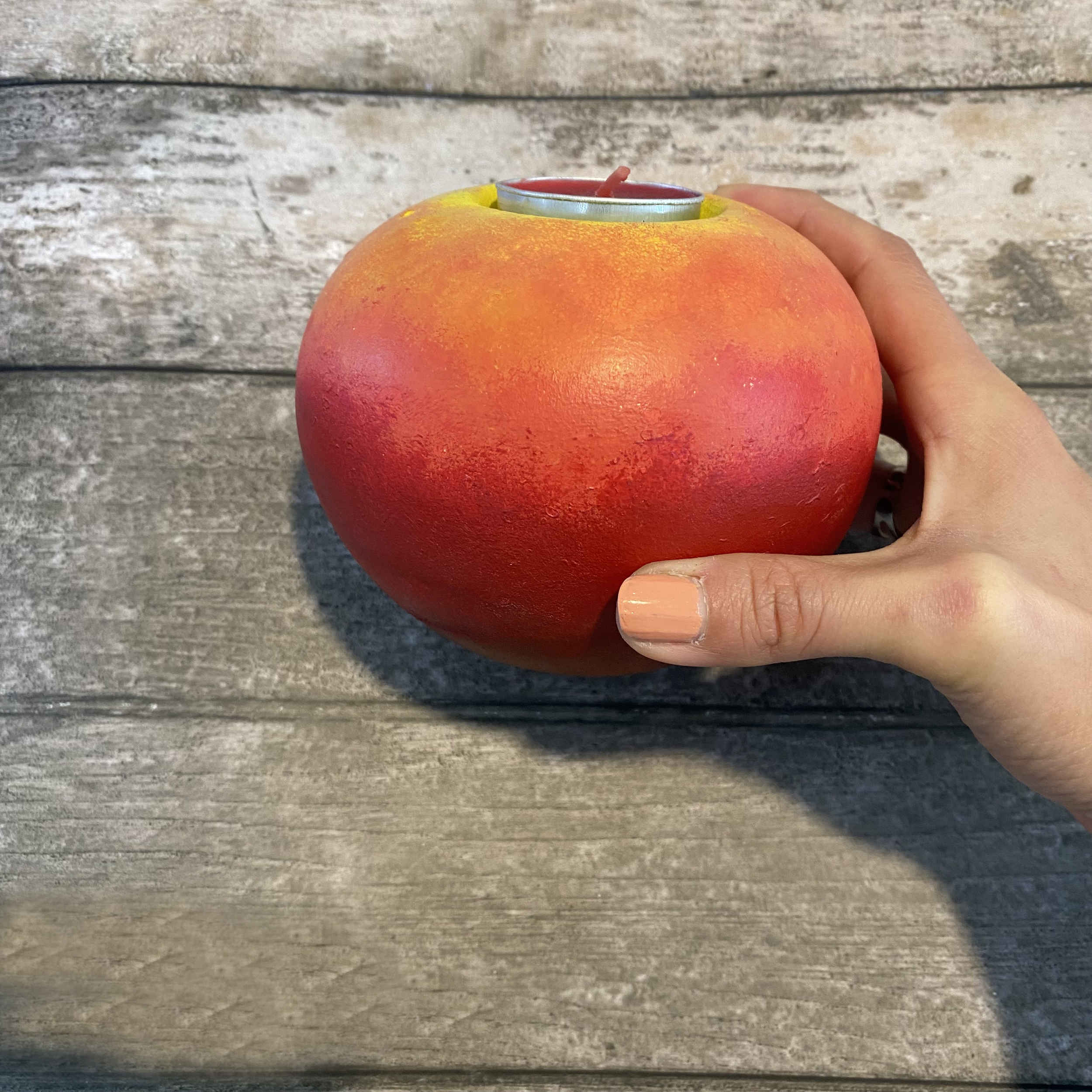 Persian Pottery Candlestick Handmade with Apple Design