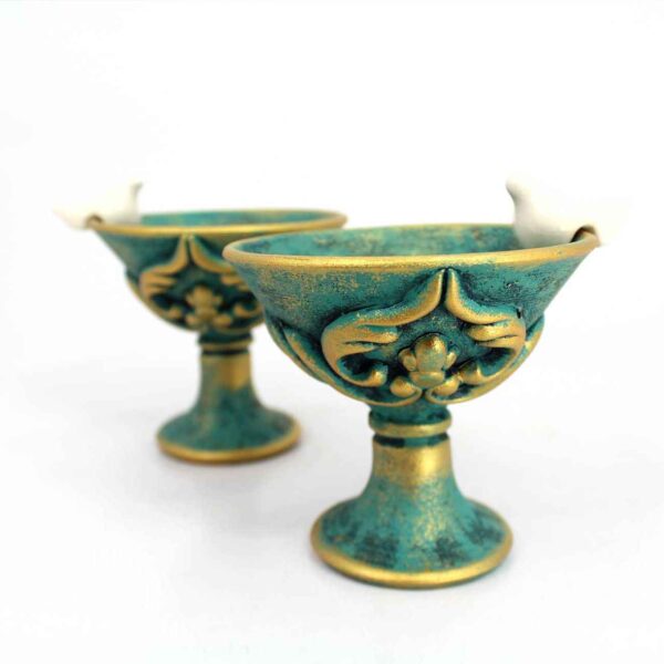 Persian Pottery Candlestick Handcraft with Bird Design