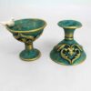 Persian Pottery Candlestick Handcraft with Bird Design