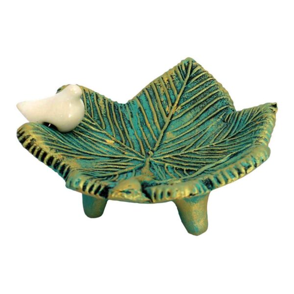 Persian Pottery Candlestick Handmade with Leaf & Bird Design