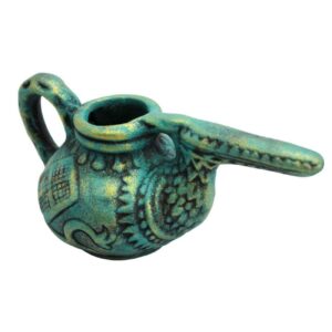 Persian Pottery Candlestick Handmade with Persian Inspired Design
