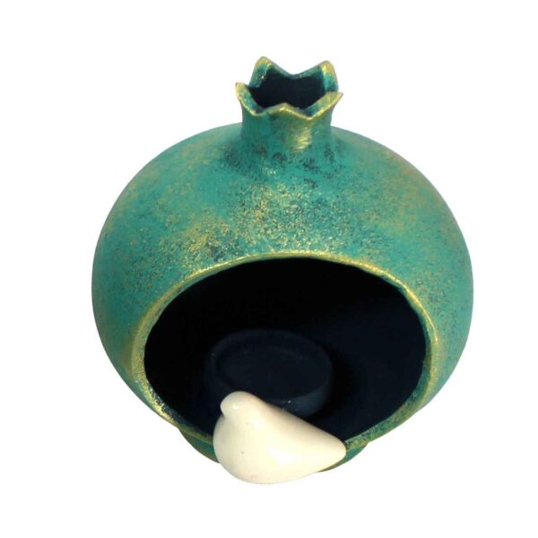 Persian Pottery Candlestick Handmade with Pomegranate Design