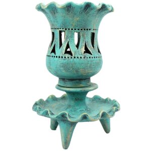 Persian Pottery Candlestick Handmade with Tulip Design