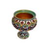 Handcrafted Persian Pottery Sugar Bowl with Lid - Minakari Enameled