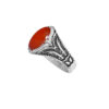 Persian Agate Silver Ring for Men Elegance Red