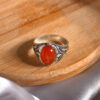 Persian Agate Silver Ring for Men Elegance Red