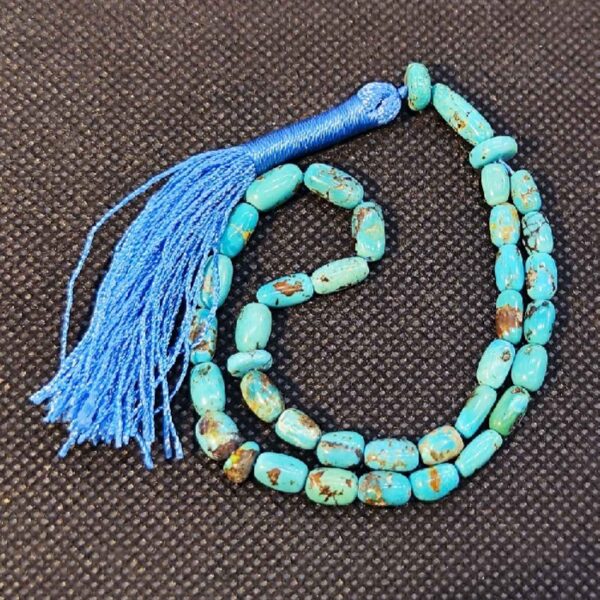 Persian Neyshabur Turquoise Rosary: Crafted with 33 Prayer Beads Tasbih
