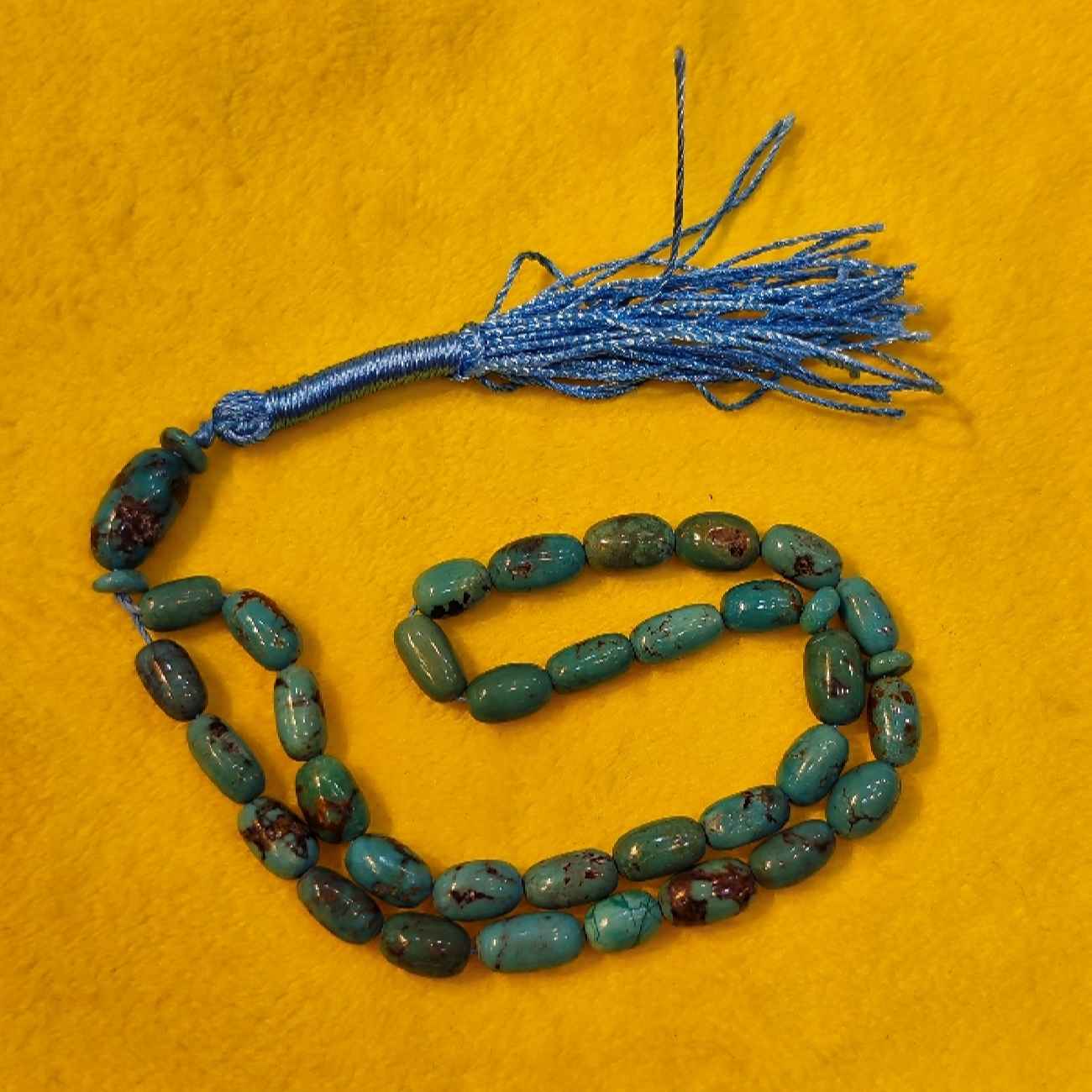Persian Neyshabur Turquoise Rosary: Crafted with 33 Prayer Beads Tasbih