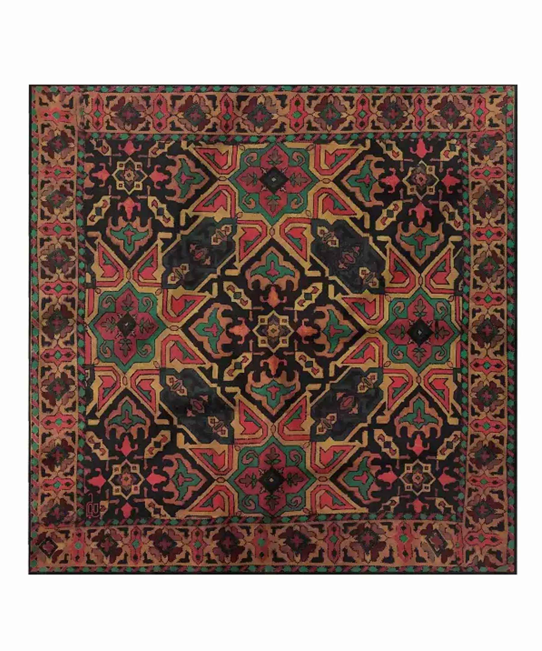 Mini Brown Head Scarf for Women - Persian Model Naghshineh