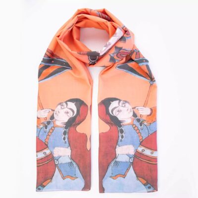 Persian Shawl with Gajar Girl Print Design for Women