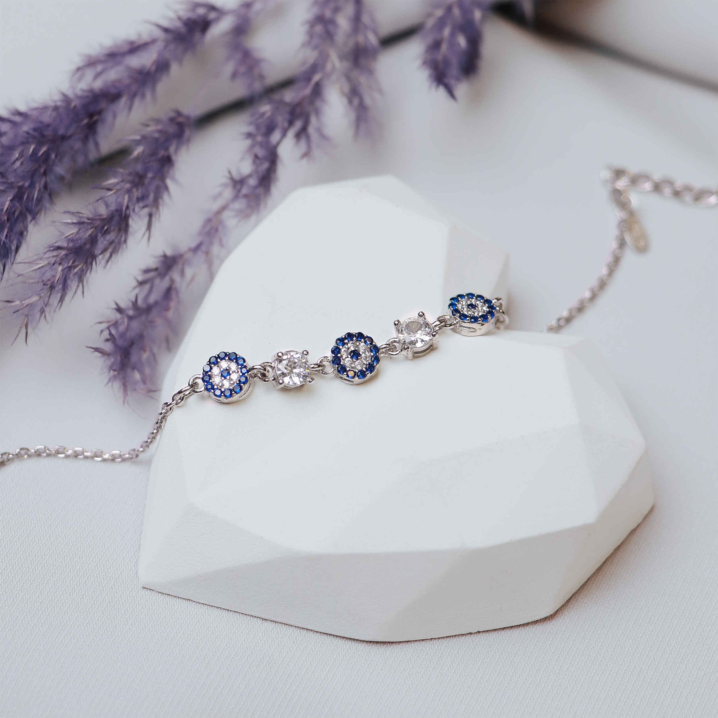 Silver Bracelet for Women – Evil Eye Design