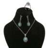 Persian Silver Jewelry Set with Natural Turquoise Gemstone