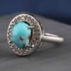 Persian Silver Jewelry Set with Natural Turquoise Gemstone