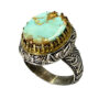Persian Neyshabur Turquoise Silver Ring Handcrafted 92-2