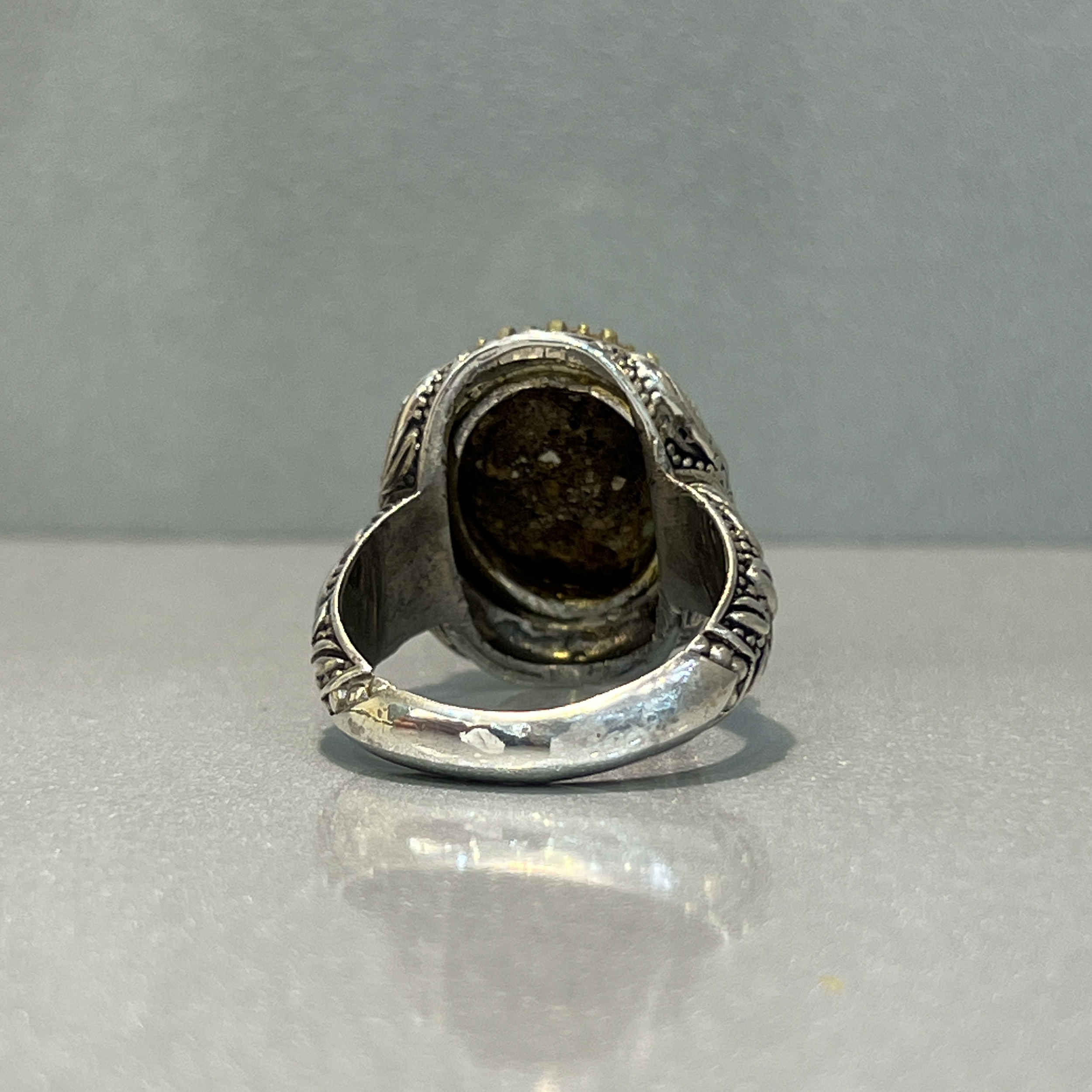 Persian Neyshabur Turquoise Silver Ring Handcrafted 92-2