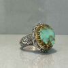 Persian Neyshabur Turquoise Silver Ring Handcrafted 92-2
