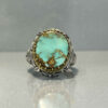 Persian Neyshabur Turquoise Silver Ring Handcrafted 92-2