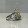 Persian Neyshabur Turquoise Silver Ring Handcrafted 92-2