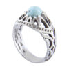 Persian Neyshabur Turquoise Silver Ring Handcrafted for Men AM_4605